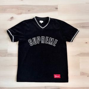 Supreme Velour Black Baseball Jersey - Men’s XL